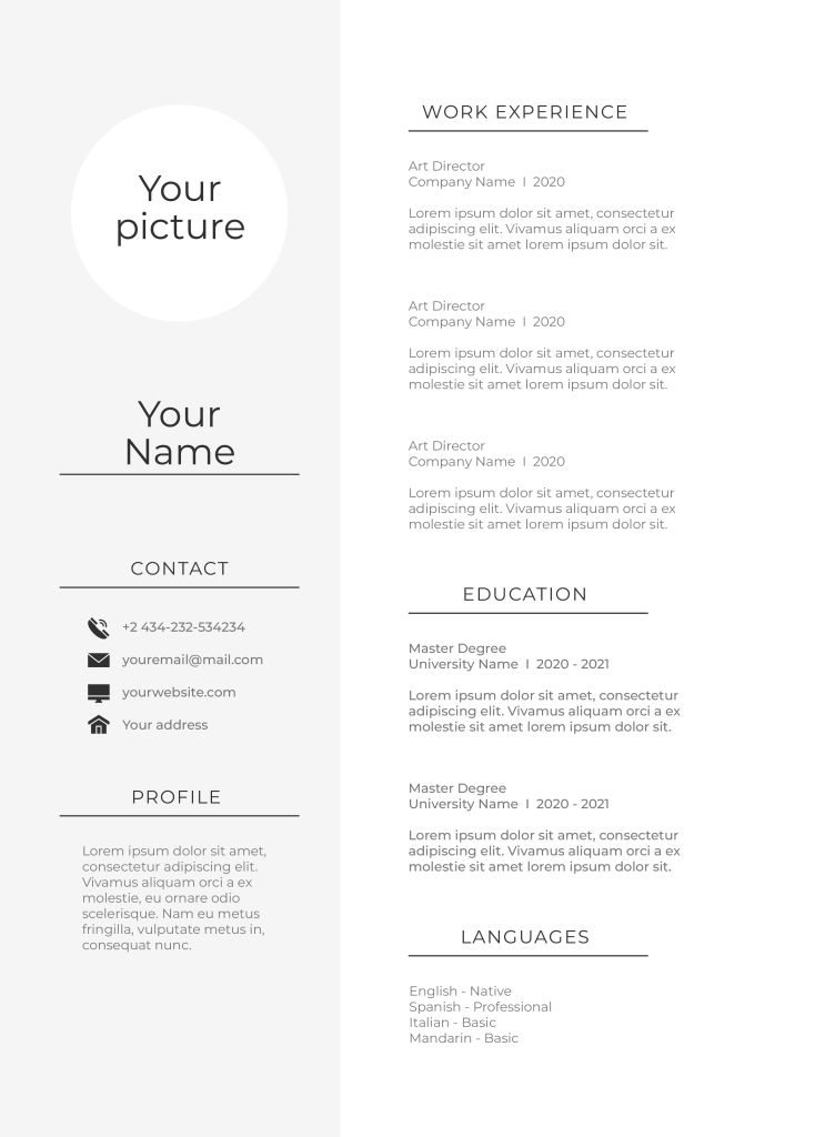 D1 VISA CV MAKER EXAMPLE